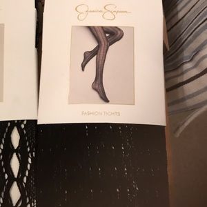 NEW Jessica Simpson patterned black tights SZ M/T
